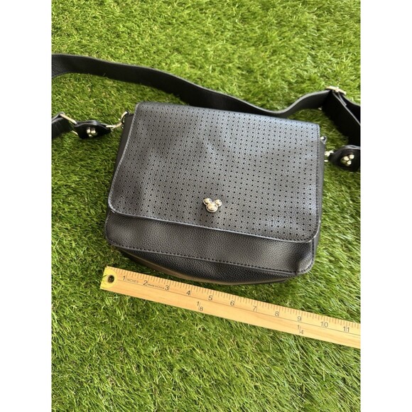 Disney Mickey Mouse Purse Black Adjustable Crossbody Bag Pin Trading Retired - Picture 6 of 8